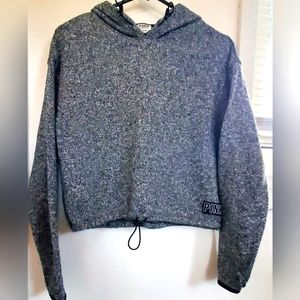 PINK Cropped Fleece Hoodie Size XSmall